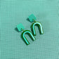 Green and Aqua Arch Earrings