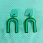 Green and Aqua Arch Earrings