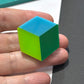 Color Block Cube Brooch — Blue & Green