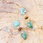 Grotto Green Agate Colorful Golden Drop Earrings