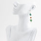 Grotto Green Agate Colorful Golden Drop Earrings
