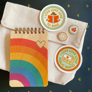 Rainbow Vibes Wood Mini Notepad