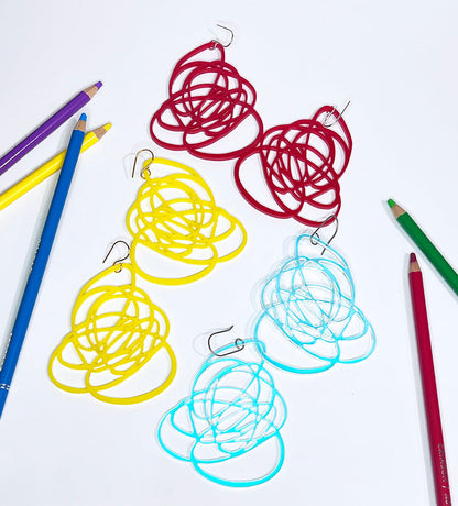 Scribbled Doodle Earrings
