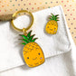 Happy Pineapple Enamel Keychain