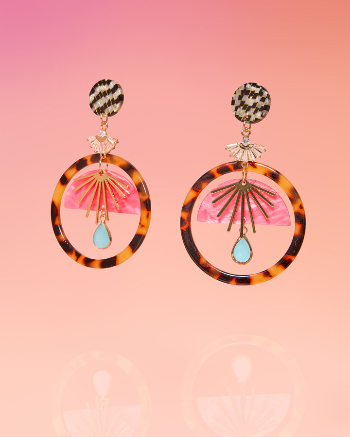 Guadalupe Roxy Tropic Glam Hoops Resin Tortoise Multi