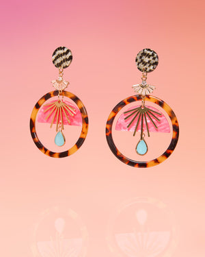 Guadalupe Roxy Tropic Glam Hoops Resin Tortoise Multi