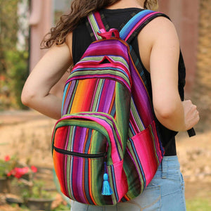 Hacienda Sarape Stripe Multicolor Backpack - Guatemala