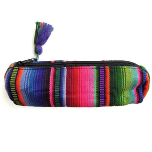 Hacienda Multicolor Sarape Pencil Case | Makeup Brush Bag - Guatemala