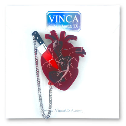 Heart of Aghast Brooch - Drop Dead Red