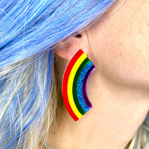 Last Chance! Over It! Rainbow Statement Earrings