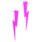 Chunky Lightning Bolt Earrings in Clear Pink