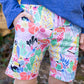 "Jungle Jam" Tropical Birds Drawstring Shorts with Pockets