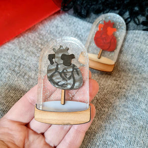 Heart In A Bell Jar Brooch by Cherryloco BLACK
