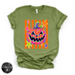 Leopard Print Jack O'Lantern Tee | Trendy Halloween Pumpkin Graphic T-Shirt