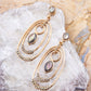 Henle Green Abalone Chandelier Golden Drop Earrings