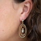Henle Green Abalone Chandelier Golden Drop Earrings