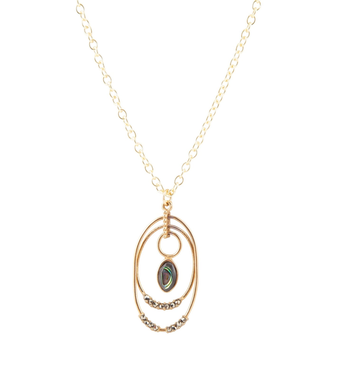 Henley Blue Abalone Golden Pendant Necklace