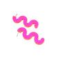 Chunky Squiggle Statement Earrings - Black Light Reactive Clear Pink