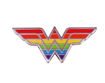 Rainbow Super Hero Woman Pin