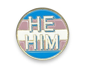 Trans flag He/Him Enamel Pin