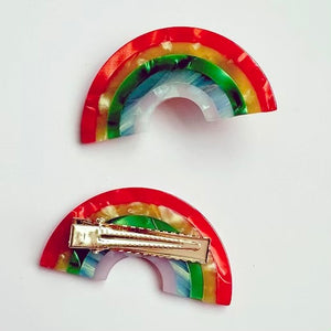 Set of 2 Rainbow Acetate Alligator Hair Clips