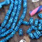 Deep Turquoise: Tribal Bone Beads, 7x13mm, 16 pieces