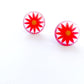 Bright Orange Daisy Disc Stud Earrings