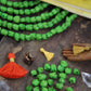 Green Tulips: Carved Flower Bone Beads, 7x7mm, 28 pieces