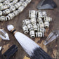 Cream Tribal Target Bone Beads, 8x12mm, 16 pieces