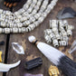 Cream Tribal Target Bone Beads, 8x12mm, 16 pieces