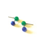 Emerald & Blue Moonglow Geo Stud Earrings