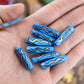 Blue Squiggle Barrel: Hand Painted Bone Beads, 7x27mm, 8 pieces