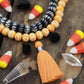 Spooky Halloween Mix: Orange/Black Bead, Tassel, & Pom Pom Craft Kit