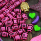 Pink Tribal Target: Handmade Barrel Bone Beads : 8x12mm, 21 pcs
