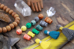 8mm Bone Guru Beads, Choose from 6 Colors, DIY Mala Making, Yoga Jewelry