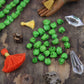Green Tulips: Carved Flower Bone Beads, 7x7mm, 28 pieces