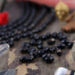 Speckled Black & Cream: Oval Bone Beads, 5x7mm, 28 Pieces