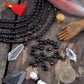 Speckled Black & Cream: Oval Bone Beads, 5x7mm, 28 Pieces