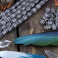 Grey Tribal Target Bone Beads: 8x12mm, 16 pieces