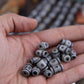 Grey Tribal Target Bone Beads: 8x12mm, 16 pieces