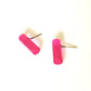 Hot Pink Mini Lucite Stick Stud Earrings