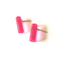 Hot Pink Mini Lucite Stick Stud Earrings
