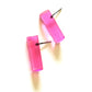 Hot Pink Mini Lucite Stick Stud Earrings