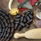 Short Brown Teardrop: Stained Bone Beads, 7x12mm, 16 pieces