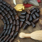 Short Brown Teardrop: Stained Bone Beads, 7x12mm, 16 pieces