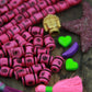Pink Tribal Target: Handmade Barrel Bone Beads : 8x12mm, 21 pcs