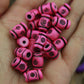 Pink Tribal Target: Handmade Barrel Bone Beads : 8x12mm, 21 pcs