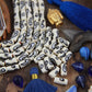 Silver Black Cream Comma Tube: Painted Bone Beads, 6x12mm, 16 pieces
