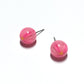 Pink Encase Daisy Flower Ball Stud Earrings