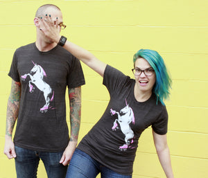 UB Shirt - Crew - RSU Dark Gray (Ugly Baby) Roller Skating Unicorn